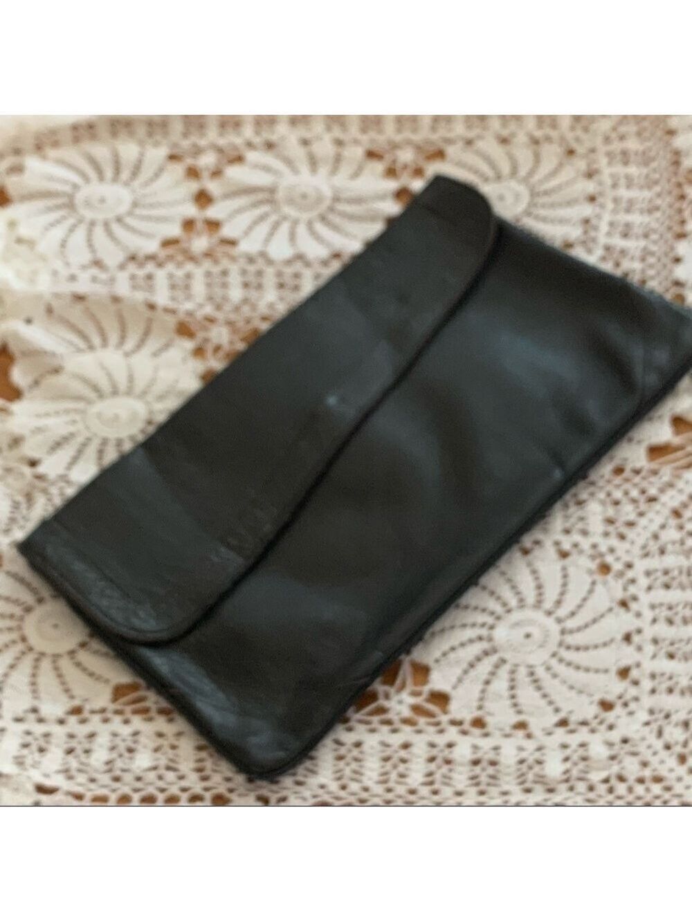 VINTAGE Genuine Leather envelope style clutch evening casual minimalist